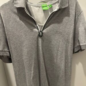 Hugo Boss Gray Polo Shirt Classic Design